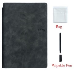 YIKANGHENG Wipeable Notebook with a Pen and Rag, 9 Inch x 5.8 Black