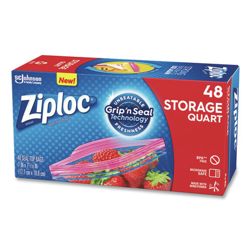 Ziploc 314469BX 9.63 in. x 8.5 in. Double Zipper Storage Bags – CL (48/Box) New