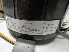 A.O. Smith Model F42A20A49 1/10 HP 230 V 1 PH 860 RPM 42Y Fr. Fan/Blower Motor