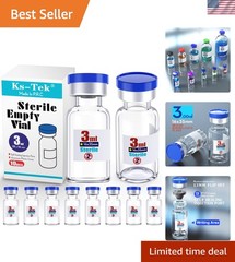 Sterile Glass Vials 3ml with Injection Port Flip Cap 10pcs Medical Vial