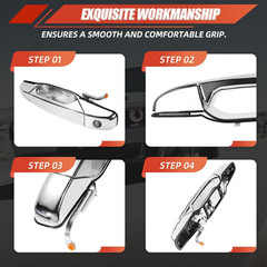 Rear Left Driver Exterior Chrome Door Handle 2007-2014 Silverado Tahoe Yukon 227