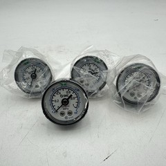 Lot of 4 SMC 150 Psi Gauge with max/min 1/4 NPT Mount 1 MPa 1 5/8″ Diam