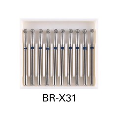 Dental Diamond Burs Drill Ball Round Type 25mm FG 1.6mm For High Speed Handpiece