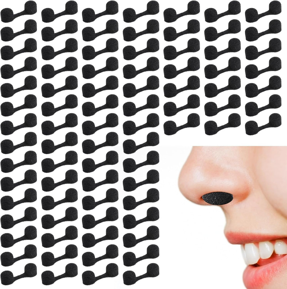 100 Pieces Nose Plug Filter Disposable Nose Dust Filters Bulk Sponge Nostril Fil