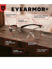 NoCry Clear Safety Glasses for Men and Women with Anti-Fog and Scratch Resist…