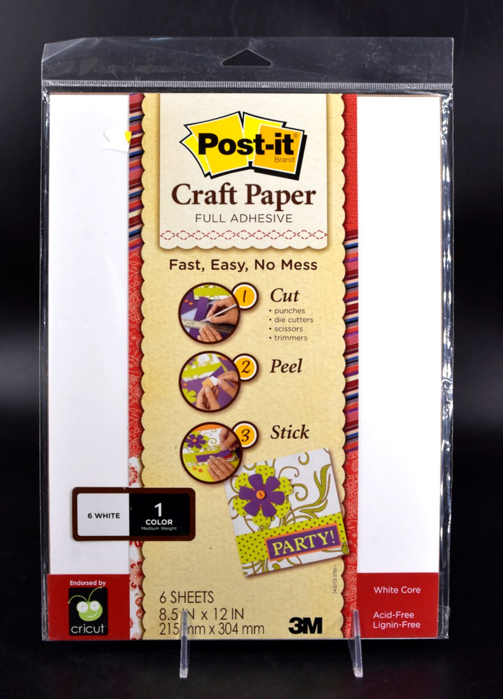 Post It Craft Paper Full Adhesive 8.5″ X 11” White 1 Pack Sealed 6 Sheets