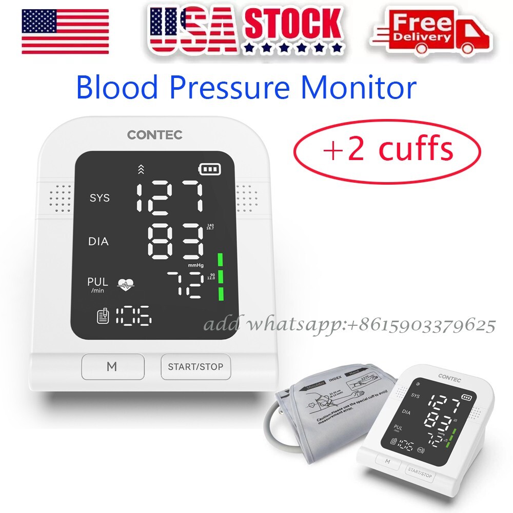 CONTEC08C Digital upper Arm Blood Pressure Monitor Machine, Adult BP+2 Cuffs