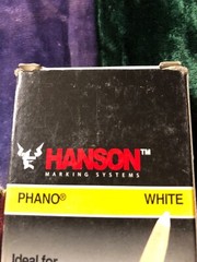 NEW HANSON Phano WHITE China Marker Peel Off Box of 12 Markers NIB Blanc pencils