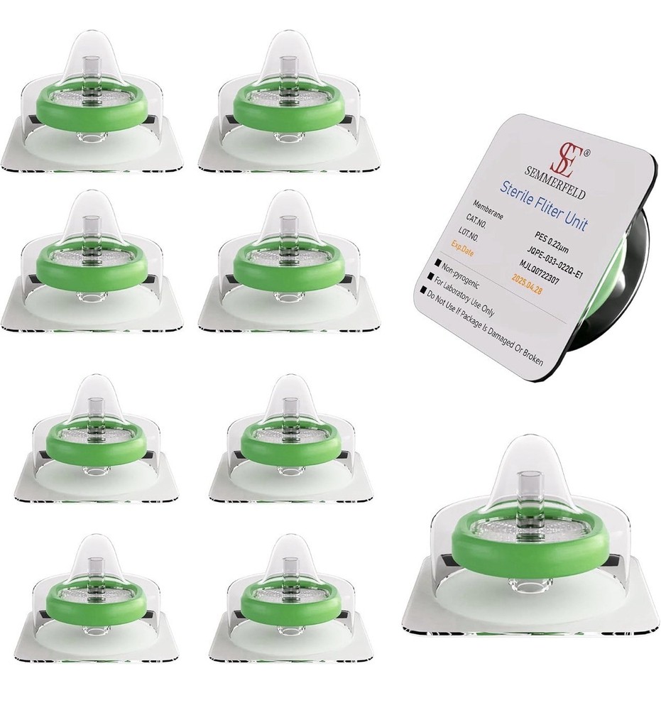 Semmerfeld 600 Pack PES Sterile Syringe Filter 0.22um Pore Size 22 Micron 4644F