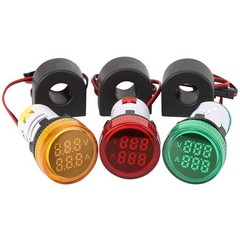 AC Voltage Current Monitor Meters with LED Display Pack of Three Units