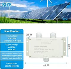 HAPS-01, Automatic Transfer Switch, Briidea 120 VAC 16 AMP ATS, AC120V -60HZ