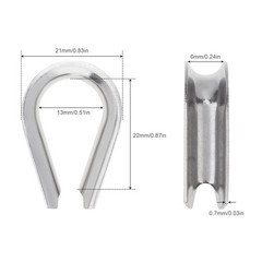 50Pcs M5 Wire Rope Thimbles 3/16″ Stainless Steel Thimble for Diameter Cable