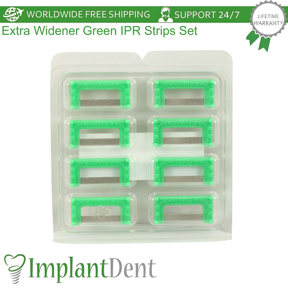 Dental Extra Widener Green IPR Strips Set 8pcs Coarse Grit Double-Sided Coating