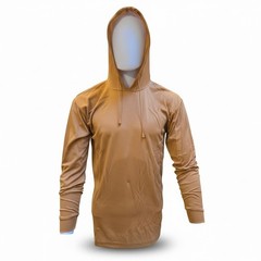 Neon Yellow Long Sleeve Safety Shirt With Hoodie, Polyester Birdeye mesh fabric