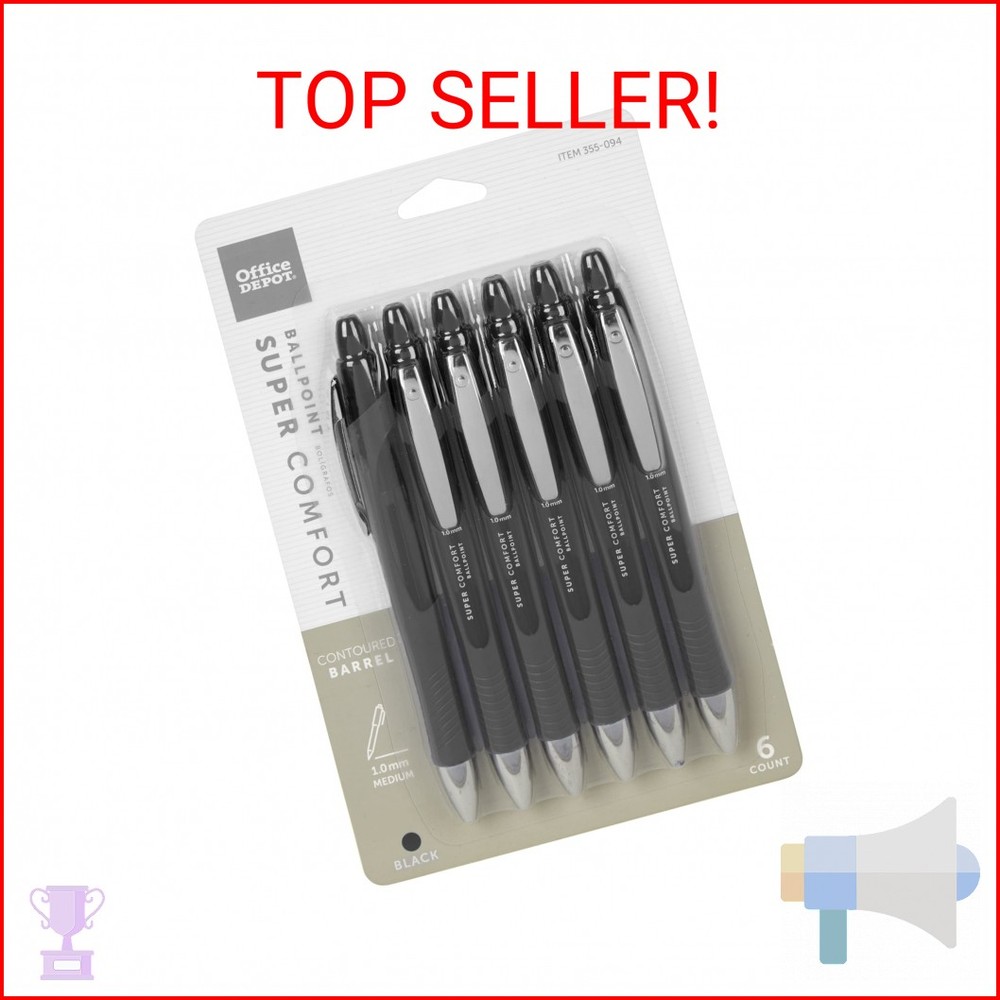 Office Depot Onpoint Ballpoint Pens Back of 6