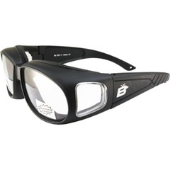 Birdz Swallow Foam Padded Motorcycle Riding Glasses Black Frame Clear Lenses