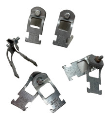 B-LINE 1-1/4″ PIPE CLAMPS, BOLT AND SCREW COMES WITH, CARBON STEEL, LOT OF 5