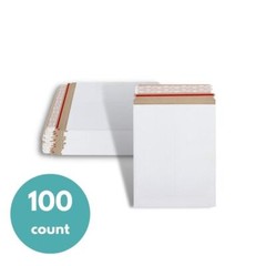 100 – 9.75×12.25 White Rigid Photo Document Mailers Cardboard Envelopes 28 pt.