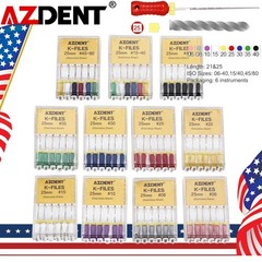 AZDENT Dental Endo Root Canal File K-FILES Stainless Steel Hand Use 21/25 mm