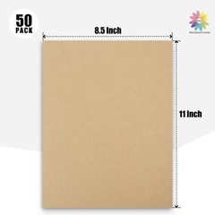 Mat Board Center, 50 Corrugated Cardboard Sheets 8.5×11 Inches Flat Card Boar…