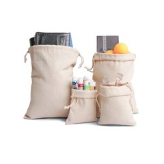 12 x 20 Inches Canvas Cotton Double Drawstring Reusable Premium Quality Bags