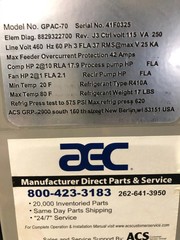 AEC MODEL GP SERIES AIR COOLED CHILLER