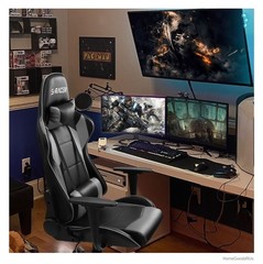 Pink Ergonomic Faux Leather Swivel Office Gaming Chair Adjustable 20.5 Inch