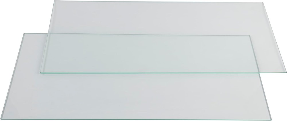 Tempered Glass Shelves 10″ Wide x 24″ Long x 3/16″ Set of 2 Beveled Edges
