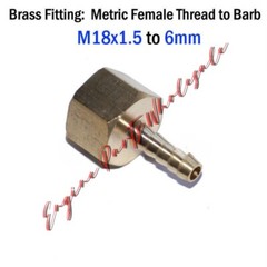 Metric Female Thread M18x1.5 M18 to Barb 6mm 1/4″ Hose Adapter Fitting Connector