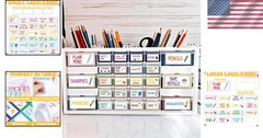 54Pcs Colorful Teacher Toolbox Labels for Classroom Organization & Decoration