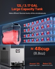 Uimoso 12L Commercial Frozen Drink Machine for Slushies and Smoothies