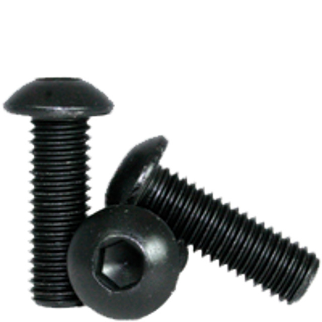 M12-1.75 x 40 mm Button Socket Cap Screws, 12.9, Black Oxide, FT, UNC, 25 PK
