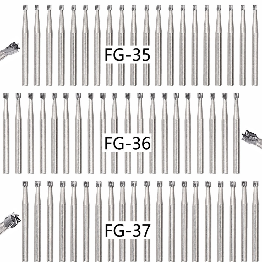 20 Pcs Dental High Speed Handpiece Carbide Burs Inverted Cone FG35/36/37 USA