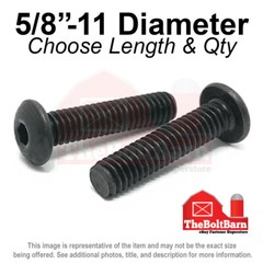 5/8″-11 Alloy Button Socket Head Cap Screws Bolts Black Oxide (Pick Size & Qty)