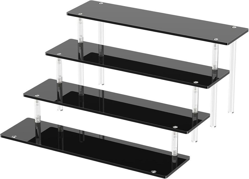 4 Tier Acrylic Display Risers Cupcake Stand Perfume Organizer Shelf Holder Rack