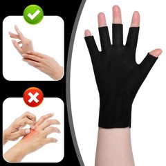 6pairs Cotton Fingerless Gloves Black Hand Moisturizing Gloves Overnight Slee…