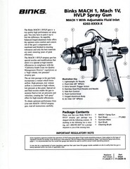 Binks Mach 1 BBR HVLP Spray Gun