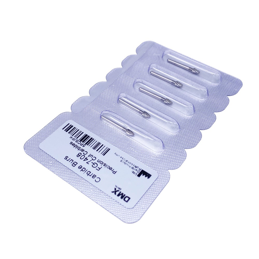 DMXDENT Dental Tungsten Carbide Burs Trimming&Finishing Egg Football FG7408 5Pcs