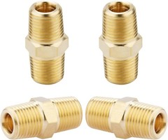1/8 NPT Solid Brass Hex Nipples – 4 Pieces for Durable Connections