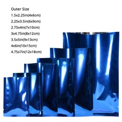 Many Sizes for Glossy Dark Blue Flat Heat-Sealable Foil Open Top Pouch Bag B09
