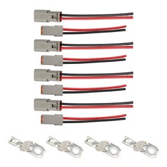 4pairs DTP 2 Pin Connector 12AWG Cable Wire 2 Way Waterproof Plug Wiring Harness