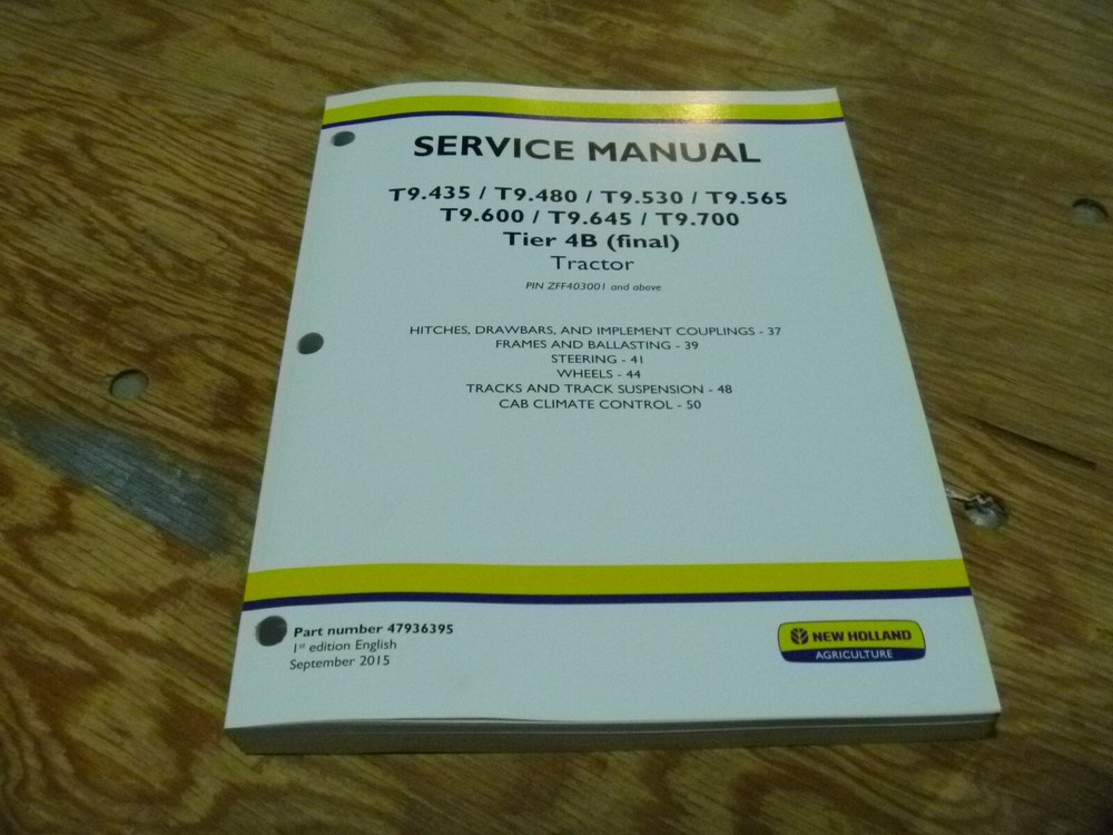 New Holland T9.700 Tier 4B Tractor Suspension Factory Shop Service Repair Manual