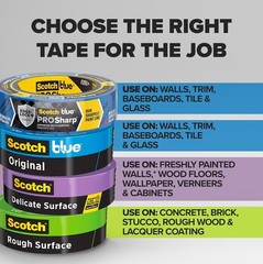 Multi-Surface Blue Painters Tape 1″ Wide x 60 Yds – Ideal for Indoor & Outdoo…