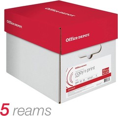 Office Depot Copy Print Paper 20 lb 8.5 x 11 Case of 5 Reams 2500 Sheets