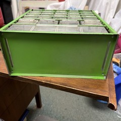 Vintage RAACO Corp Green Metal Storage Cabinet 25 Drawer Made In Denmark EMPTY!