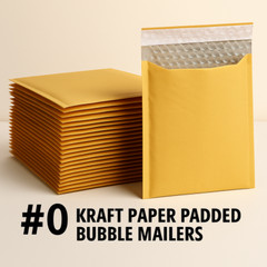 #0 6×10 Kraft Bubble Mailers – Self-Seal Padded Envelopes | 100/250/500 Packs
