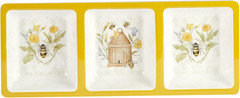 Bee Sweet 3-Piece Melamine Serveware Set – Includes 14.5″ Chip & Dip, 14.5″X5.75