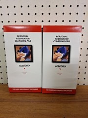 2-boxes 200 Wipes! Allegro 1001 Personal Respirator Cleaning Pads 5 X 8 Inches