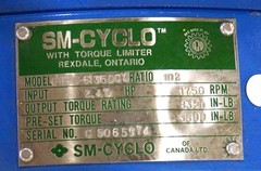 NEW SM-CYCLO CHFS-6135DCY SPEED REDUCER RATIO: 102, 2.47HP, 1750RPM, CHFS6135DCY