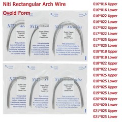 Dental Orthodontic Niti Super Elastic Arch Wires Round Rectangular Ovoid Natural